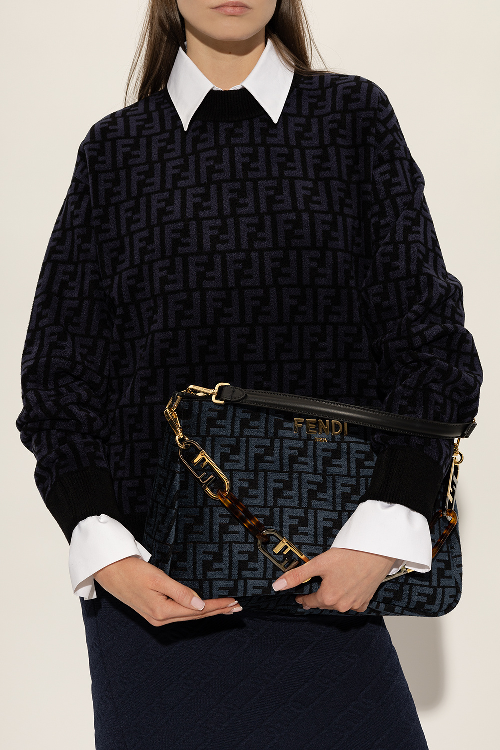 Black 'O'Lock Zip' shoulder bag Fendi